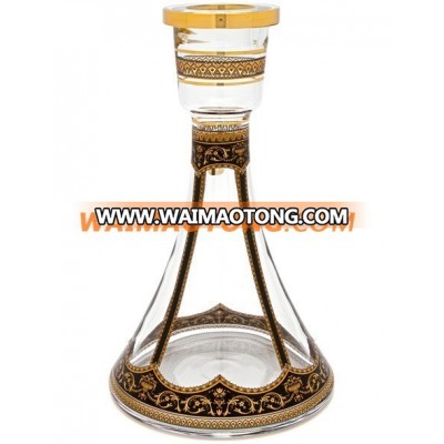 Smoking Dogo Czech Mate Real Gold Trumpet style Hookah Vase Solid Glass Shisha Vase